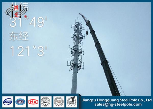 Hot Roll Steel Q235 Telecommunication Towers Anti - Corrosion With Four