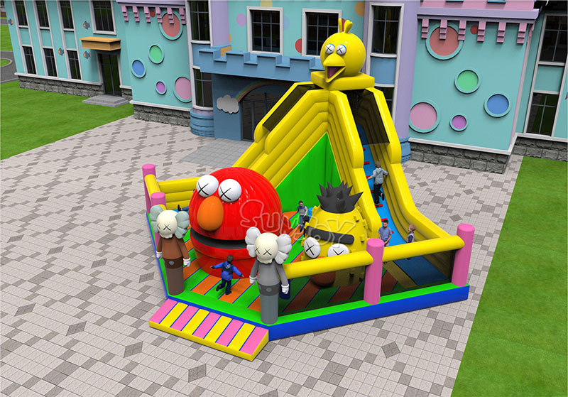 1000D Inflatable Play Park Sesame Street Playground Bounce House