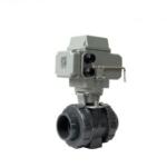 Electric 2 Inch Plastic Ball Valve PVC Chemical Resistant Straight Through Type