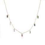 Zircon 18K Gold Jewelry Set Stainless Steel Gold Plated OEM ODM