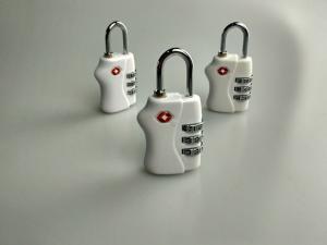 Quality White TSA Approved Padlocks / PC Luggage Security Locks Free Samples wholesale