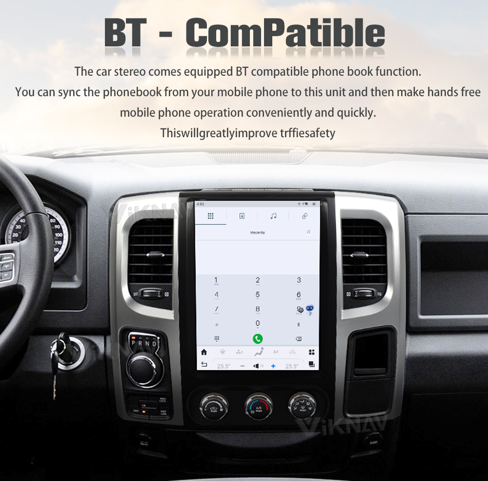 12.1 inch Android 11 Car Radio For 2013-2019 Dodge Ram Radio Touch Screen GPS Navigation Multimedia Player Carplay