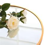 600mm Beveled Edge Black Aluminum Framed Round Bathroom Wall Mirror with