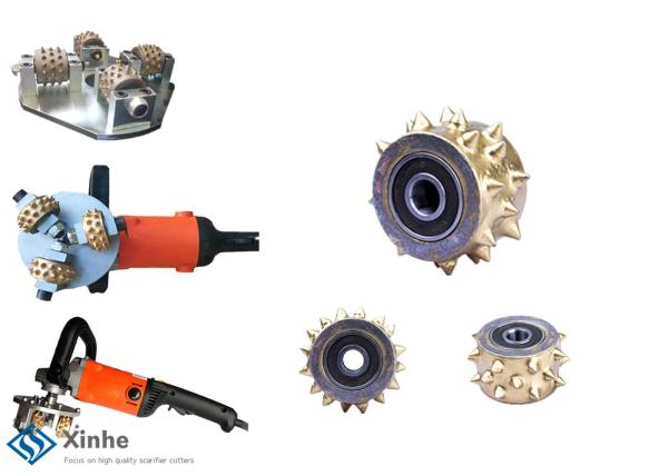Scabbler Accessories Bush Hammer Carbide Tipped Cutters , Scarifier Drum