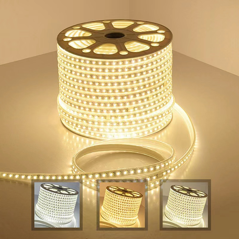 Ac110v Single Color Led Strip 220v Monochrome Light Strip Highlight Double Row Lamp Beads