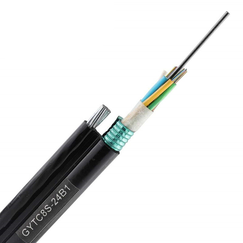 2-144 Fibers Outdoor LSZH/HDPE Optical Cable GYTC8S Figure 8 Cable With Steel Tape