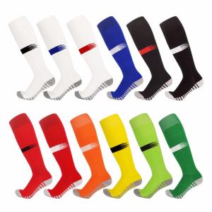 Quality Crew Length Soccer Anti Slip Socks Cotton Polyester No Slip Athletic Socks wholesale