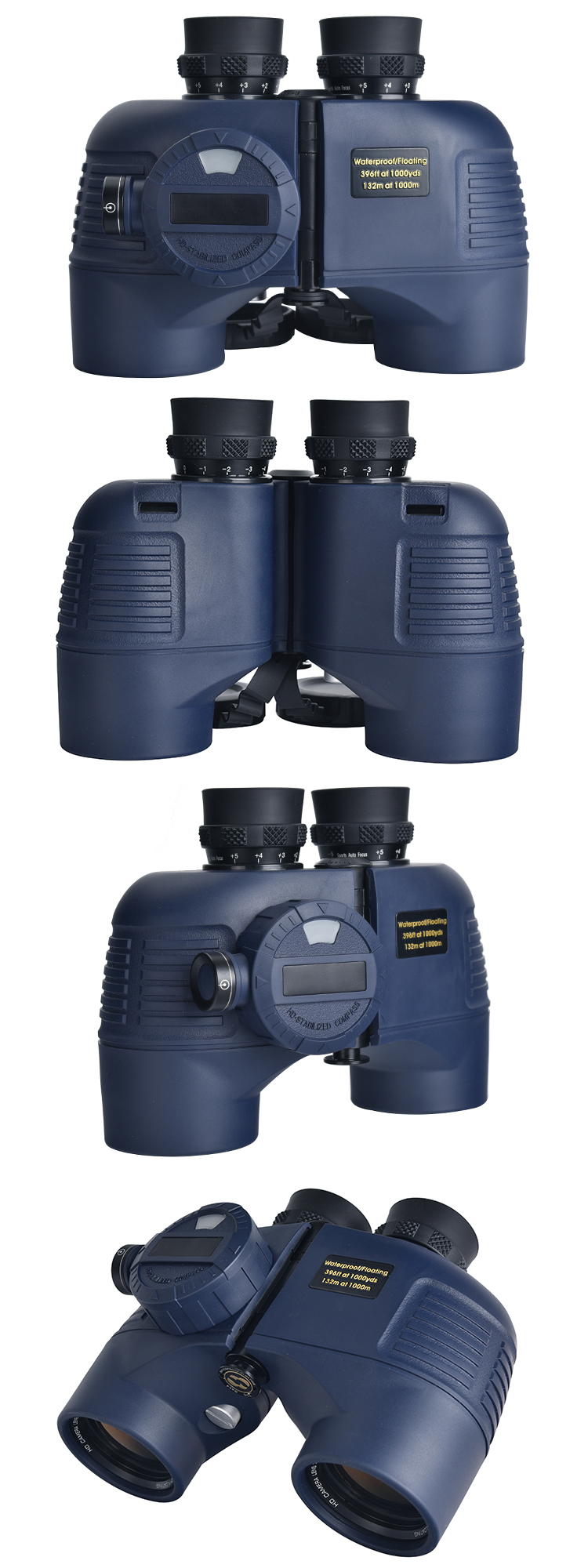 Rubber and Aluminum 7x Magnification Marine Telescope for Outdoor Sports With Compass