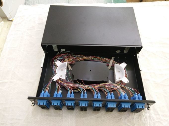 FTTB 96f Optical Fiber Cable Terminal Black Cold Roll Steel 1U