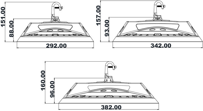 CREE SMD3030 Chip 100W LED Warehouse Light 90° Beam Angle High Efficiency