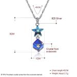 5A 3.7g 45cm Cubic Zirconia Star Necklace ODM Sterling Silver Diamond Necklace