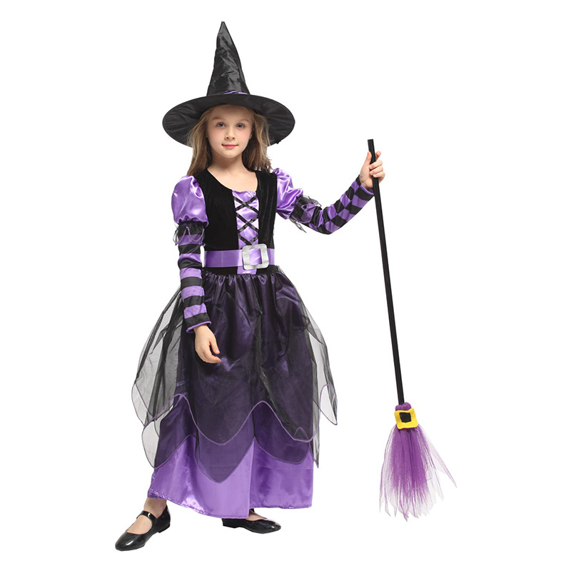 Stylish GIRLS Witch Costume for Halloween Rave Party Children's Dress School Activity