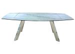2.4 Meter Stainless Extension Dining Table HPL Laminate Textured Top