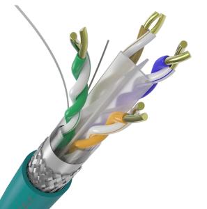 Quality 4 Pair 23AWG 550Mhz RJ45 Cat6a FTP Cable , Double Shield Cable Ethernet Cat6a wholesale
