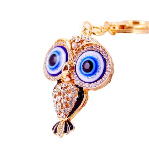 Quality Owl Personalized Bling Wristlet Keychain 50mm Irregular Shaped wholesale