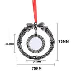 Round Sublimation Blank Wreath Metal Hanging Ornament Sublimation Christmas
