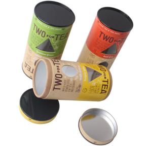 Quality Cardboard Paper Tube Packaging Box , Round Tea Box Foil Stamping wholesale