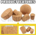 Natural Cork Soft Wine Bottle Wooden Conical Combo Set for Wine Beer Glass