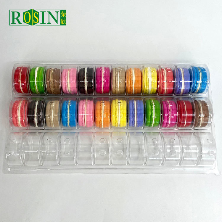 40 Packs Disposable Macaron Trays Packaging Customizable For Accurate Protection