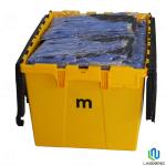 Durable Plastic Logistic Box 600*400*320mm Plastic Storage Box With Hinged Lid