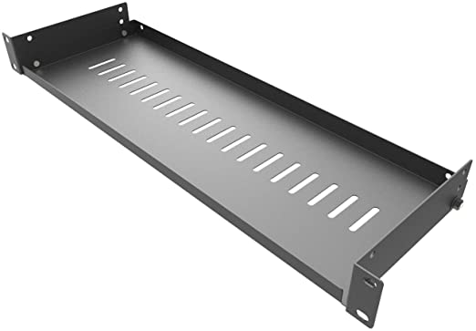 2U Server Rack Shelf Mount Tray 16" Deep for 19" Network Cabinet and Equipment Universal Vented Rack Shelf Mounting