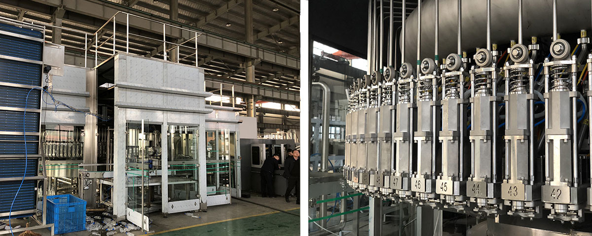 16C Carbonated Filling Machine Welded Structure Frame With Adjustable Stainless Steel Legs