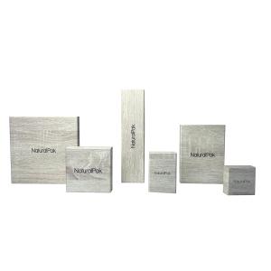 Quality Slope Opening Wood Grain Cardboard Box Sandwich Paper Pendant Set Box wholesale