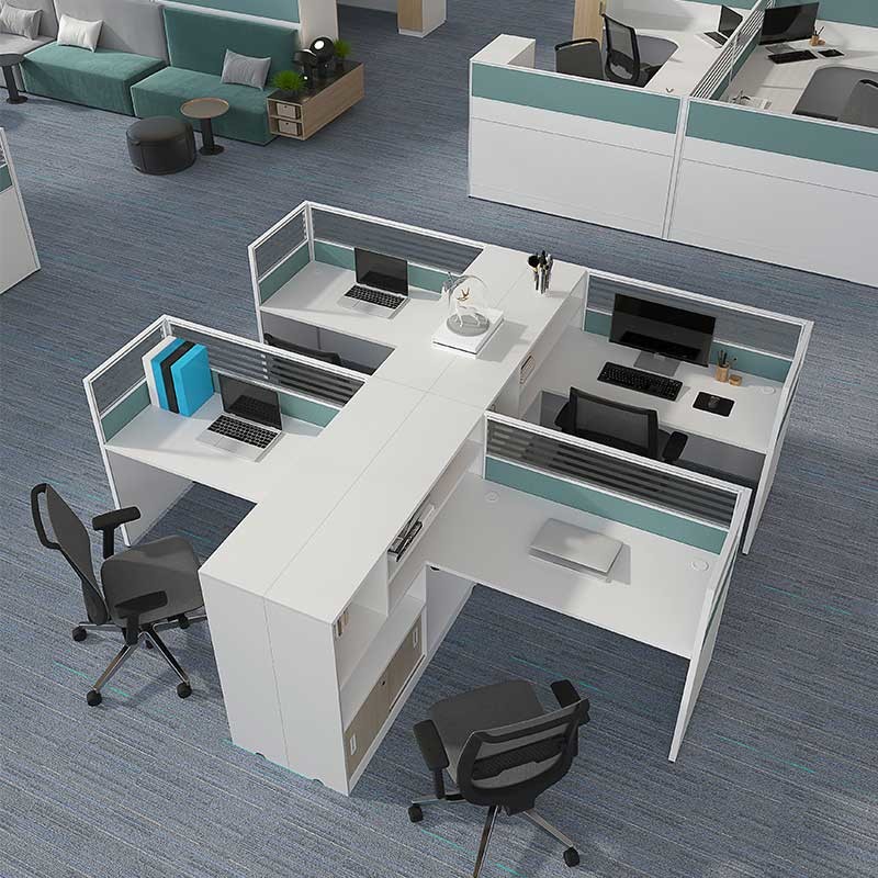 Office Furniture Manufacturers 4 Way Modular Office Workstation With Partation