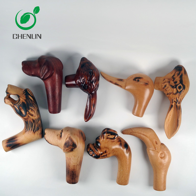 Carved umbrella with black walnut and beech handle wood handle black umbrella with hook handle