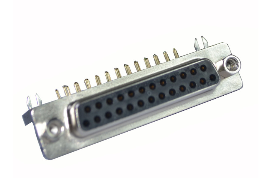 Female25 D Sub Solder Connector Black 26 Pin Waterproof Electric Connector