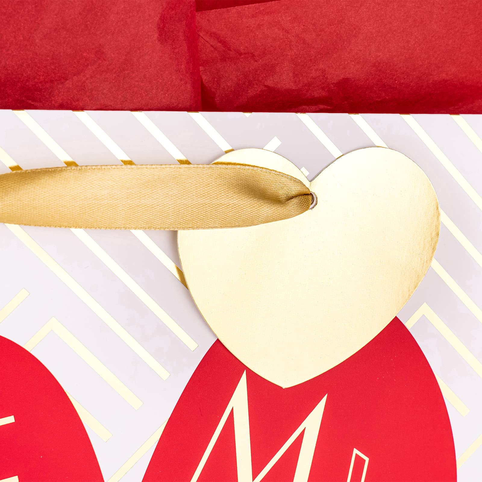 Valentine's Day Bouquet Hand Length Handle Red Shopping Paper Bags from 2024 Festival