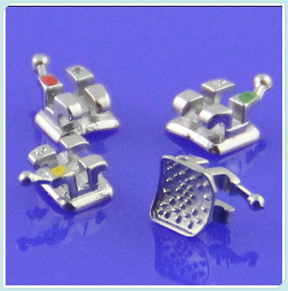 Class II ALS Orthodontic Bracket Lingual Dental Golden Coated Brace Customized