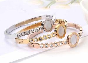 Quality Stainless steel Roman character bracelet titanium steel buckle 18K gold shell crystal inset zircon jewelry wholesale wholesale