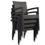Black 1.2mm Thickness Aluminum Tube Outdoor Table Chairs