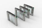 Swing Gate 10mm Glass Turnstile Security Systems Manual Stainless Steel