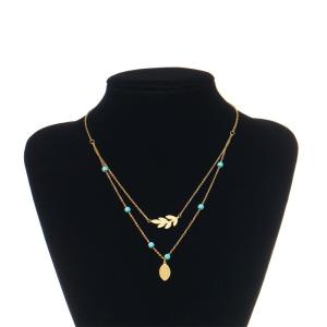 Quality Summer Turquoise Beaded Chain Necklace Handmade Gift For her wholesale