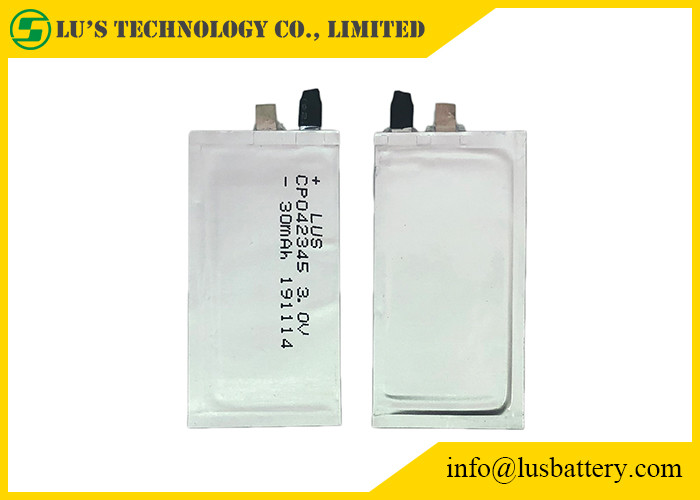 3V 30mAh Primary Lithium Battery CP042345 Super Thin Batteries For Credit Card