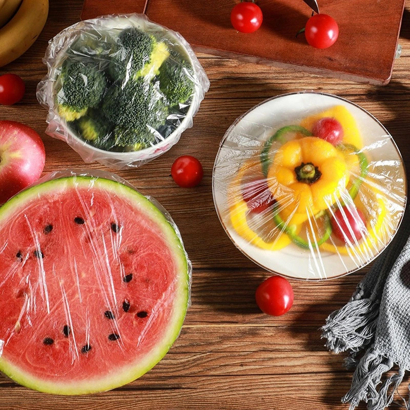 Fresh Safe Transparent PVDC Food Wrap Cling Film Roll For Vegetable Customized