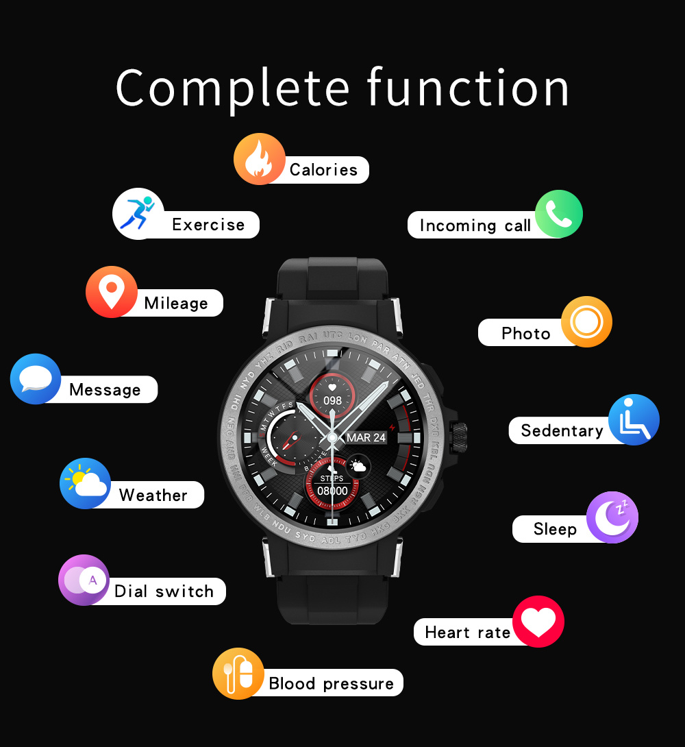 OEM Factory Price Missyou Ze19 GPS Smartwatch Multi-Sports Blood Pressure Blood Oxygen Smart Watch