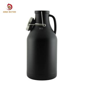 Quality 64oz Black Double Wall Flip Top Beer Growler wholesale