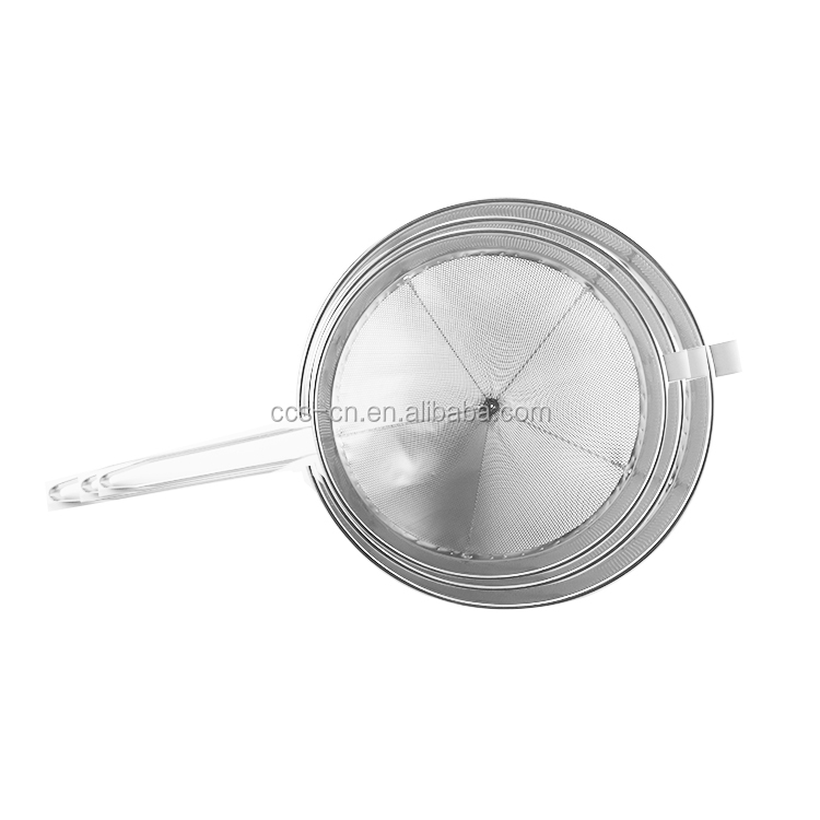 Commercial Kitchen Colander Large Strainer Coarse Mesh Fine Mesh Filter Stainless Steel China Funnel Strainer For Restau