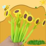 Cute Cartoon Sunflower Silicone Neutral Pen Student Stationery Swing Gift Pen