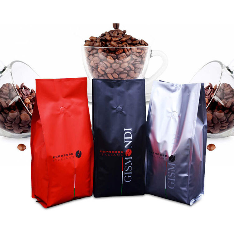 FDA Side Gusset Kraft Paper Packaging Coffee Bags With Aluminum Foil Lined