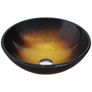 Quality Bathroom Tempered Glass Vessel Sink Gradient Brown Round Wash Basin Bowl wholesale