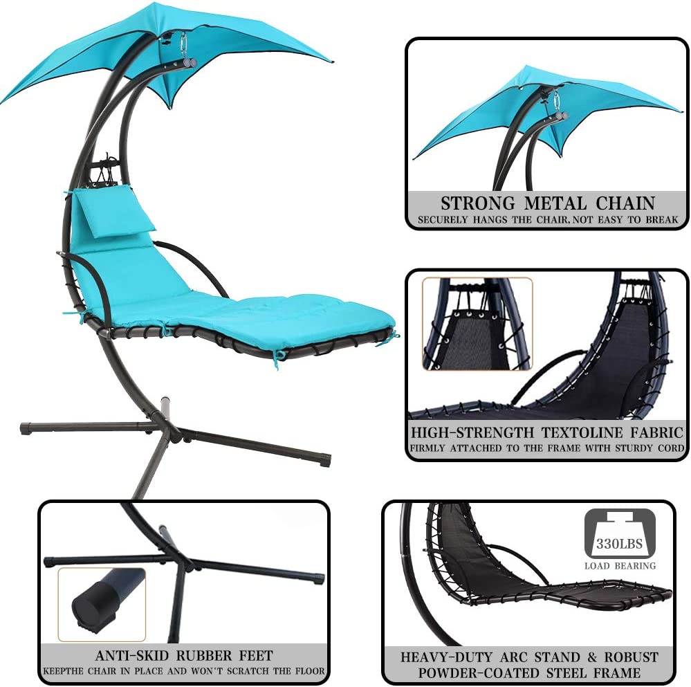 Multiple Adjustable Hammock Chair Stand for Indoor and Outdoor Weight Capacity 260KGS