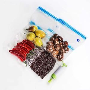 Quality Sous Vide Reusable Vacuum Food Storage Bags Air Valve Vacuum Zipper Bag wholesale
