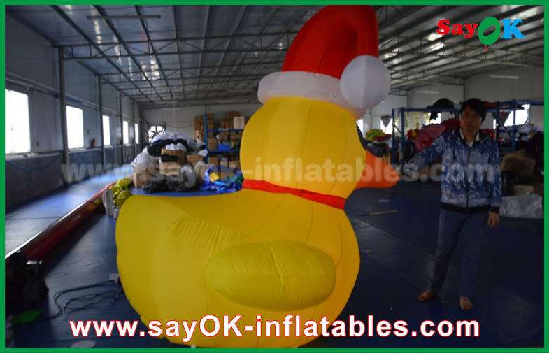 RGB Led Lighting Yellow Duck Inflatable Model With Blower For Event ROHS