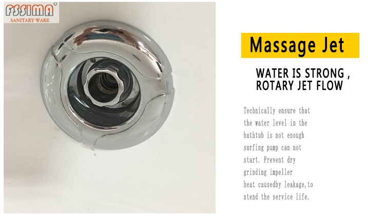 1700 X 800 Whirlpool Freestanding Hydrotherapy Bathtub Shower Combo Square