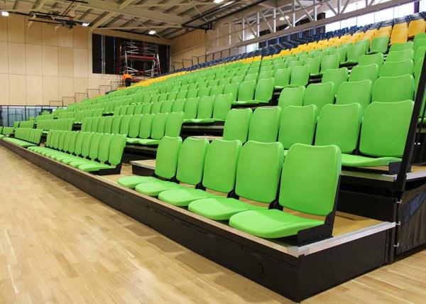 Gymnasium Retractable Stadium Seating Anti - Slip Plywood Decking With Blow