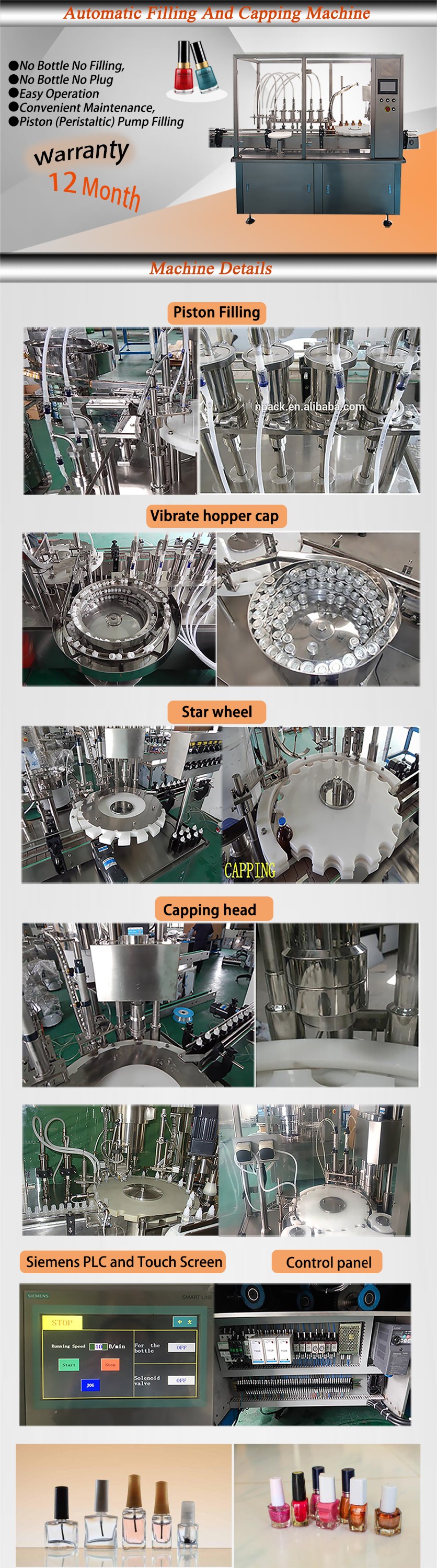 Manufacturer Full Automatic Nail Polish Bottle Filling Machine